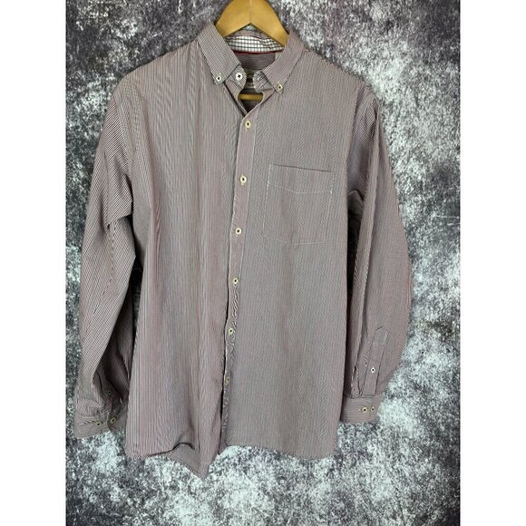Van Heusen Originals Classic fit Pin striped button down Shirt Mens M 15-15.5 - Picture 9 of 11